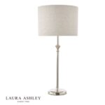 Laura Ashley Highgrove Table Lamp Polished Nickel With Shade