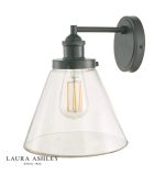 Laura Ashley Isaac Outdoor Wall Light Charcoal Glass IP44
