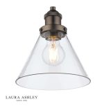 Laura Ashley Isaac Pendant Industrial Nickel Glass - Image 3
