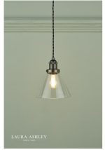 Laura Ashley Isaac Pendant Industrial Nickel Glass - Image 4