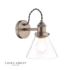 Laura Ashley Isaac Industrial Nickel 1lt Wall Light