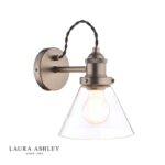 Laura Ashley Isaac Industrial Nickel 1lt Wall Light