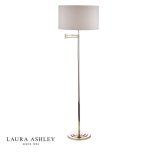 Laura Ashley Marlowe Swing Arm Floor Lamp Polished Nickel With Shade - Image 3