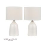 Laura Ashley Penny Table Lamp Cream With Shade (Twin Pack)