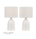 Laura Ashley Penny Table Lamp Cream With Shade (Twin Pack)