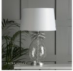Laura Ashley Pineapple Table Lamp Clear Cut Glass & Polished Chrome With Shade - Image 4