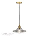 Laura Ashley Pippa Pendant Aged Brass Smoked Glass
