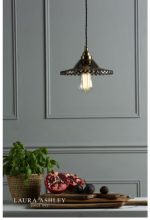 Laura Ashley Pippa Pendant Aged Brass Smoked Glass - Image 3