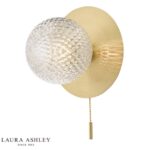 Laura Ashley Prague Bathroom Wall Light Glass Satin Brass IP44