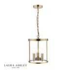 Laura Ashley Selbourne 3lt Lantern Antique Brass Glass