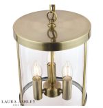 Laura Ashley Selbourne 3lt Lantern Antique Brass Glass - Image 3