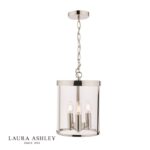 Laura Ashley Selbourne 3lt Lantern Polished Nickel Glass