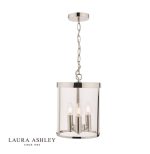 Laura Ashley Selbourne 3lt Lantern Polished Nickel Glass