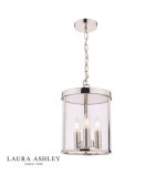 Laura Ashley Selbourne 3lt Lantern Polished Nickel Glass - Image 3