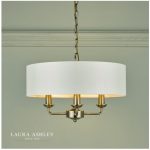 Laura Ashley Sorrento 3lt Pendant Antique Brass With Ivory Shade - Image 3