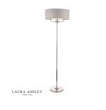 Laura Ashley Sorrento 3lt Floor Lamp Polished Nickel With Silver Shade