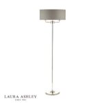 Laura Ashley Sorrento 3lt Floor Lamp Polished Nickel With Charcoal Shade