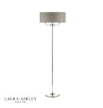 Laura Ashley Sorrento 3lt Floor Lamp Polished Nickel With Charcoal Shade