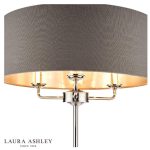 Laura Ashley Sorrento 3lt Floor Lamp Polished Nickel With Charcoal Shade - Image 3