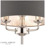 Laura Ashley Sorrento 3lt Table Lamp Polished Nickel With Charcoal Shade - Image 3