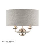 Laura Ashley Sorrento 2lt Wall Light Polished Nickel With Silver Shade