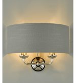 Laura Ashley Sorrento 2lt Wall Light Polished Nickel With Charcoal Shade - Image 3