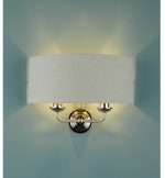 Laura Ashley Sorrento 2lt Wall Light Polished Nickel With Silver Shade - Image 3
