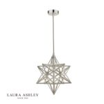 Laura Ashley Small Star Pendant Polished Silver Glass