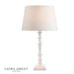 Laura Ashley Tate Wooden Table Lamp Off White (Base Only)