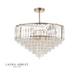 Laura Ashley Vienna 5lt Semi Flush Crystal & Antique Brass