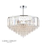 Laura Ashley Vienna 5lt Semi Flush Crystal & Polished Chrome