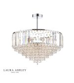 Laura Ashley Vienna 5lt Semi Flush Crystal & Polished Chrome