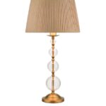 Lyzette Table Lamp Aged Brass Ribbed Glass With Shade