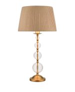 Lyzette Table Lamp Aged Brass Ribbed Glass With Shade