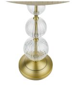 Lyzette Table Lamp Aged Brass Ribbed Glass With Shade - Image 3