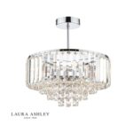 Laura Ashley Vienna 3lt Semi Flush Crystal & Polished Chrome