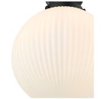 Alrik Bathroom Flush Matt Black Opal Glass IP44 - Image 3