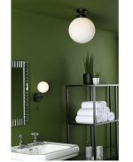 Alrik Bathroom Flush Matt Black Opal Glass IP44 - Image 4