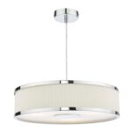 Alvaro 3lt Single Pendant Polished Chrome Ivory