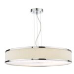 Alvaro 6lt Single Pendant Polished Chrome Ivory