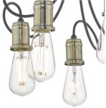 Alzbet 5lt Semi Flush Antique Brass & Black - Image 3
