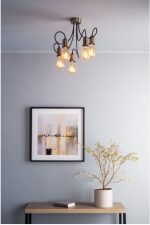 Alzbet 5lt Semi Flush Antique Brass & Black - Image 5