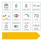 LED Light Bulb ES/E27 8W 950LM Frosted - Image 2