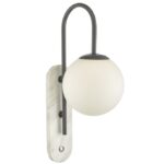 Deuce Bathroom Wall Light Marble Opal Glass IP44