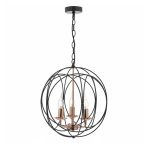 Phoenix 3lt Pendant Black & Copper