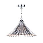 Ardeche 1lt Large Pendant Clear Glass Polished Chrome