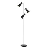Ashworth 3lt Floor Lamp Matt Black & Polished Chrome