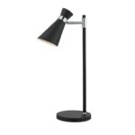 Ashworth Table Lamp Matt Black & Polished Chrome