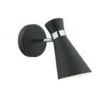 Ashworth Single Wall Spotlight Matt Black Polished Chrome