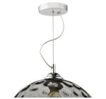 Aulax 1lt Pendant Silver Smoked Glass With Dimple Effect - Image 4